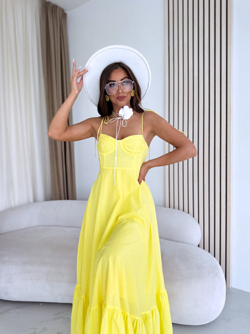"SUNFLOWER" garā kleita 9289 - DZELTENA